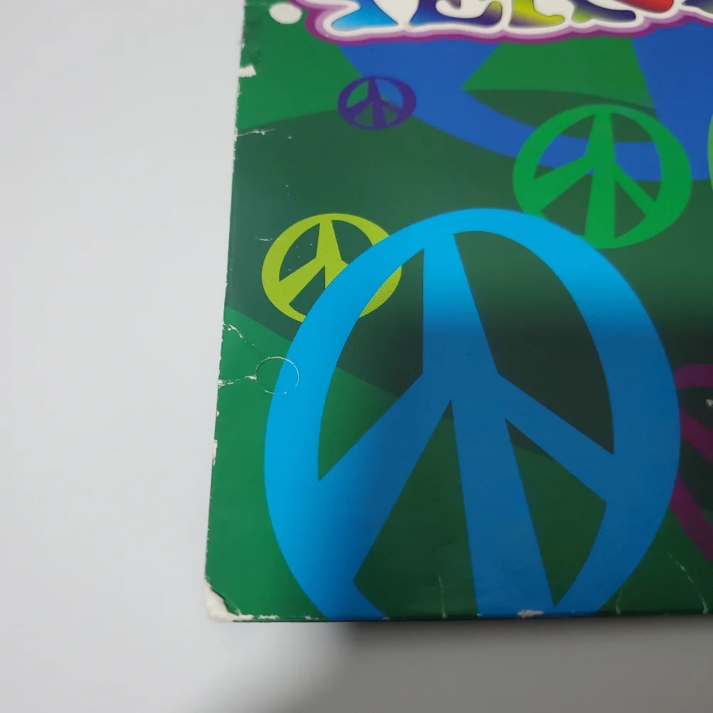 Vintage Peace Frogs Folder 90s Y2K School Office Retro Hippie Peace Sign 2000s